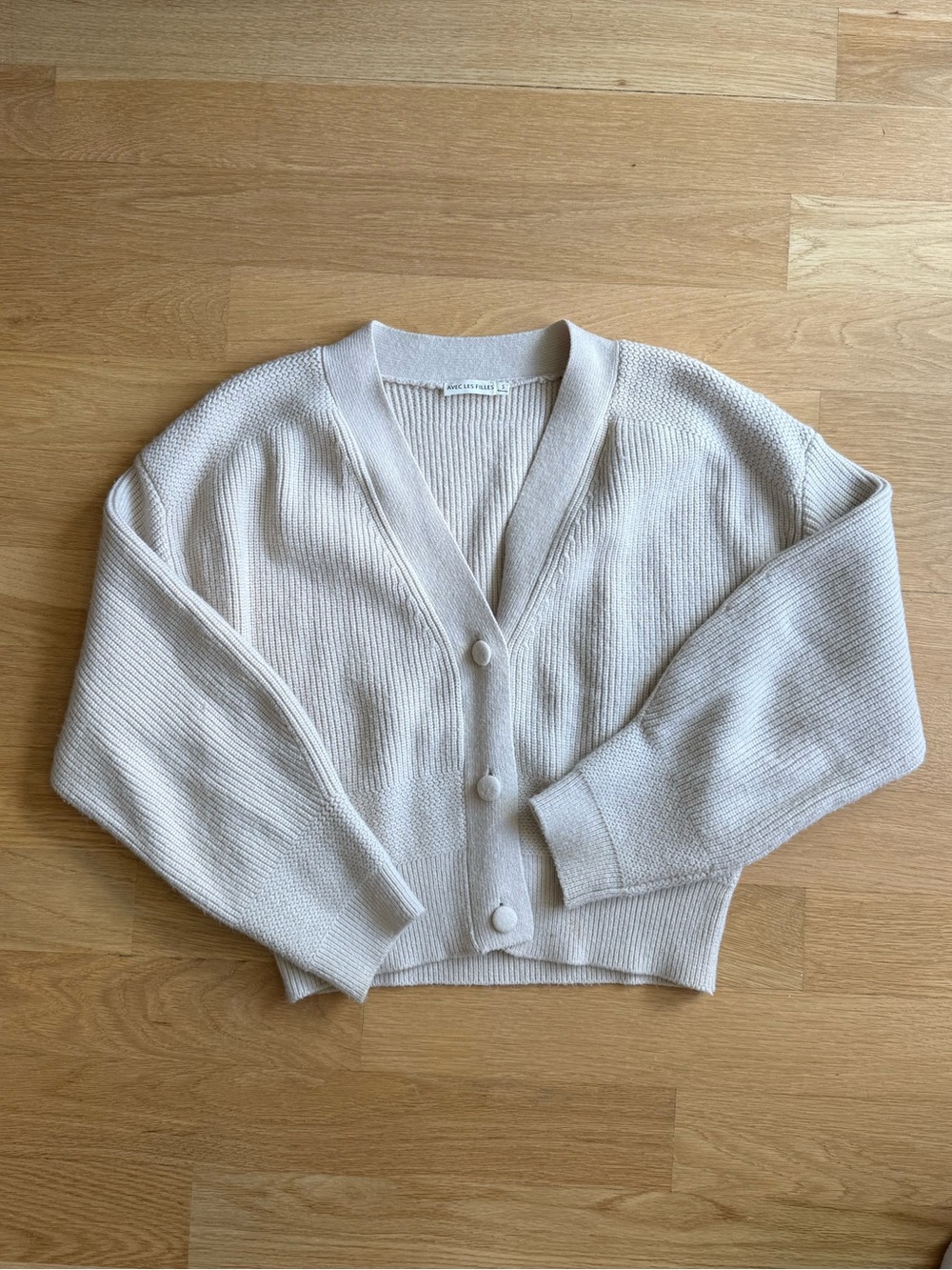 Avec Les Filles Cream Cardigan